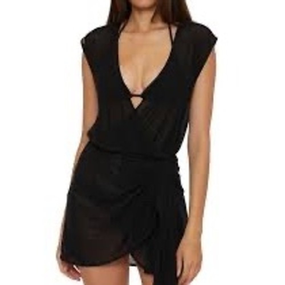 Trina Turk Women's Monaco Mesh Dress, V-Neck, Cover Up Swimwear Size Medium